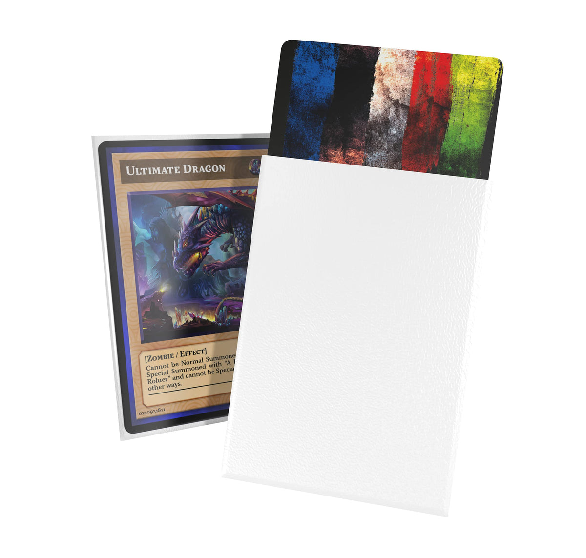 Ultimate Guard Cortex outer sleeve packaging shows 60 Japanese-size sleeves for TCG protection.