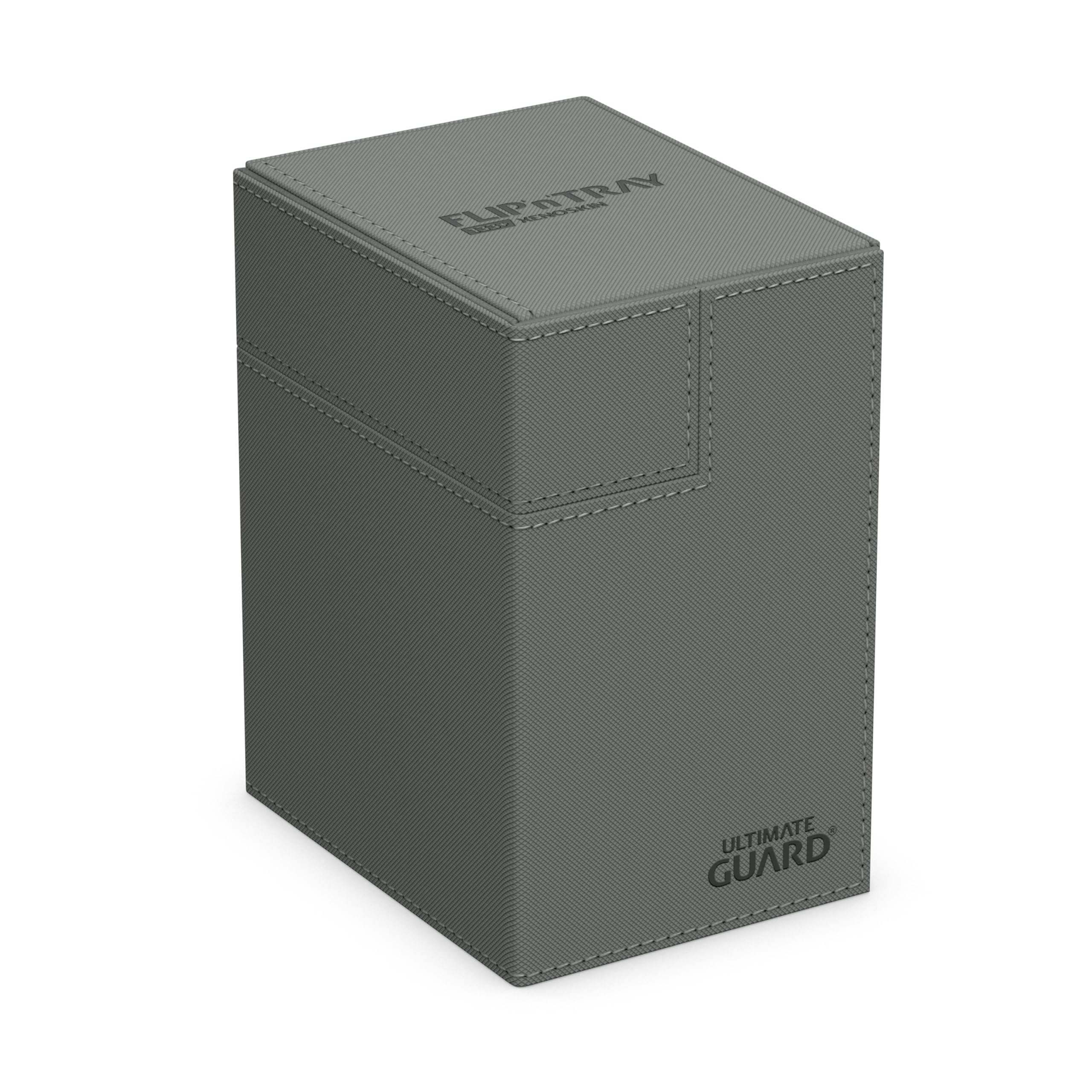 Ultimate Guard Flip'n'Tray 133 front view shows organized double-sleeved deck storage.