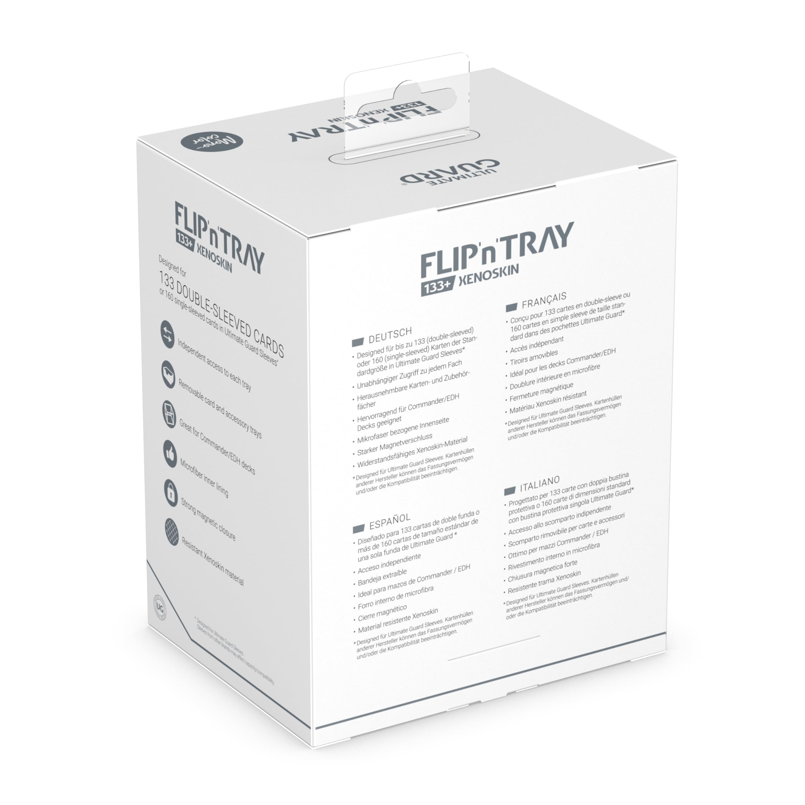Ultimate Guard Flip'n'Tray 133+ independent access for quick card retrieval.