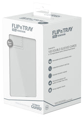 Compact organization of 100 double-sleeved cards and dice in the Flip'n'Tray 100+