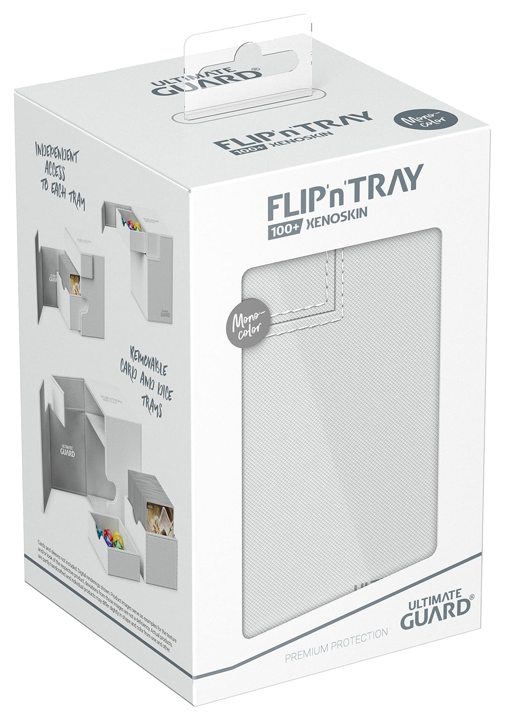 White exterior of the Flip'n'Tray 100+ showing sleek, premium design