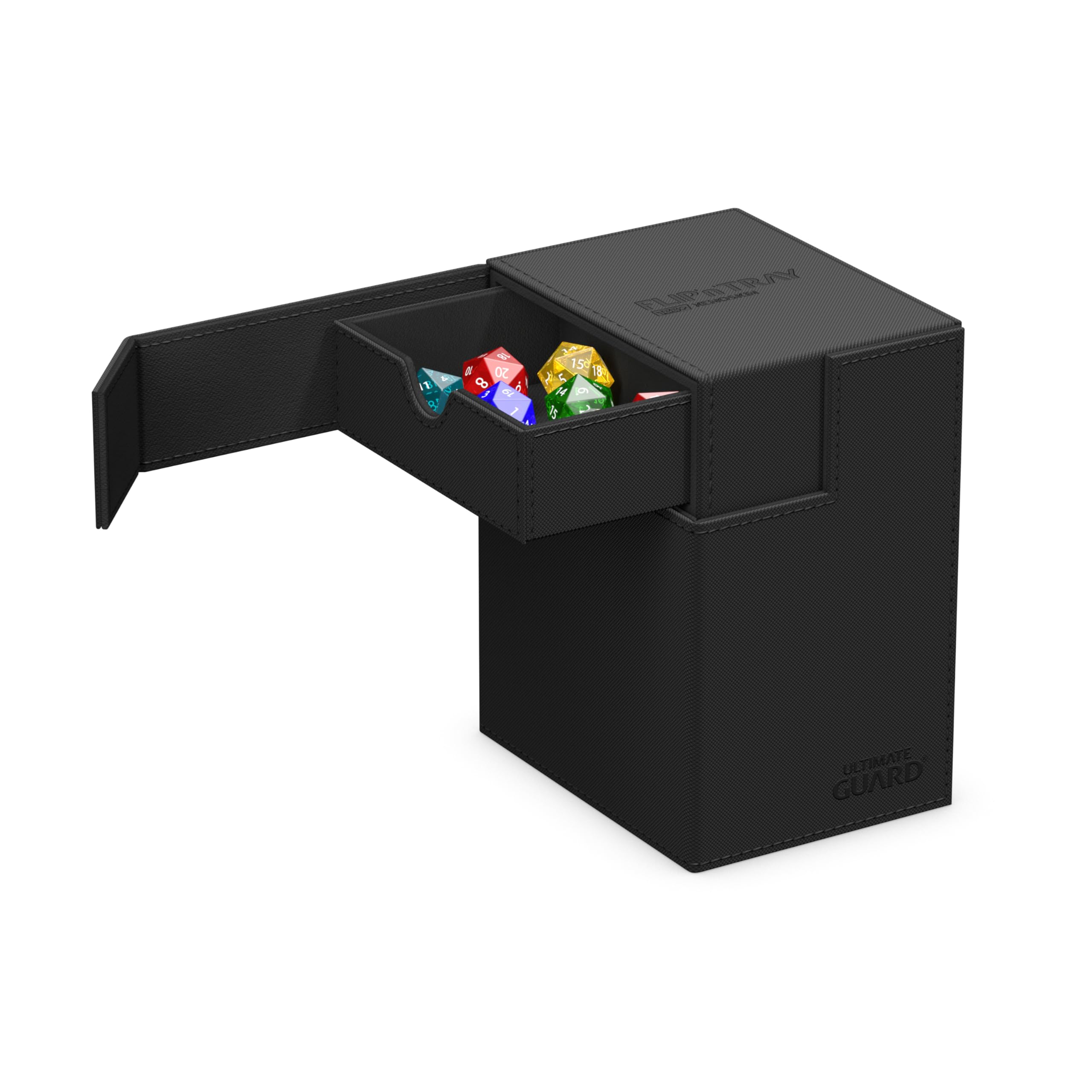 Ultimate Guard independent-access trays for quick card retrieval.