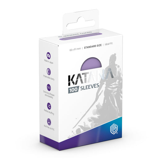 Ultimate Guard Katana sleeves 66x91mm with opaque finish for tournament-ready protection.