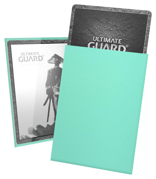 Ultimate Guard Katana sleeves front view for crystal-clear protection and precise fit.