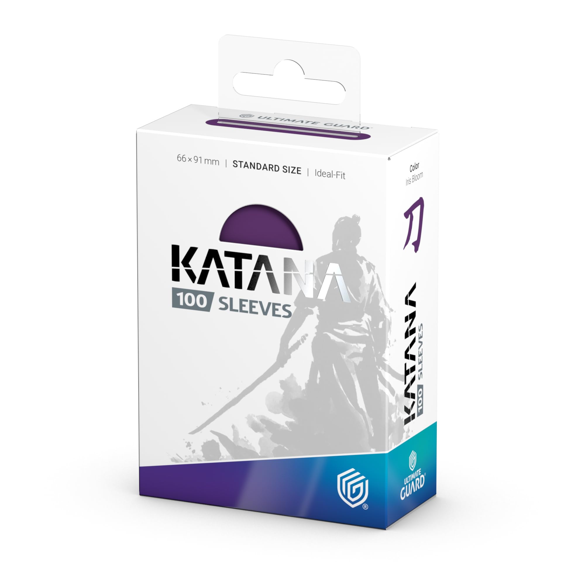 Ultimate Guard Katana Sleeves Iris Bloom back, acid-free PVC-free card protection.