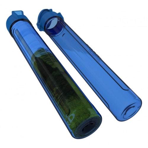 Ultimate Guard MatPod Blue tube protects rolled prints during transport.