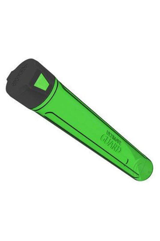 Ultimate Guard MatPod Green cap closed protects a standard-sized play mat during transport.