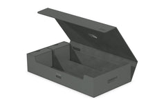 Two trays allow customized layout for accessories and cards.