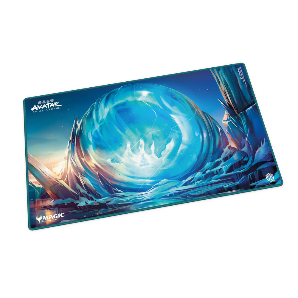 Ultimate Guard Play-Mat Magic Aang's Iceberg hero shot shows card protection during MTG battles