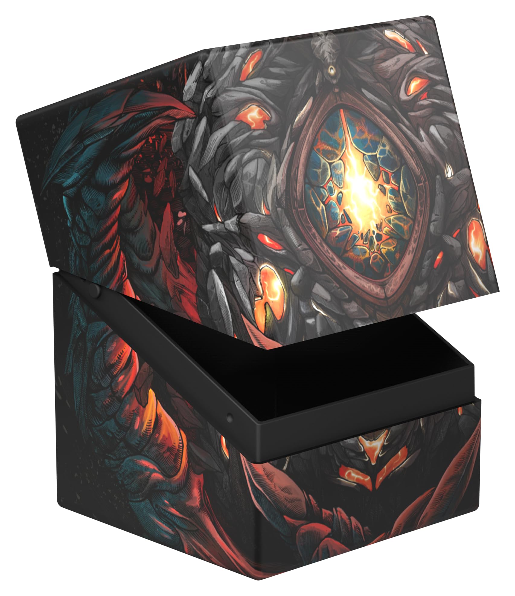 Ultimate Guard RTE Boulder 100 inside with double-sleeved cards, keeping decks organized