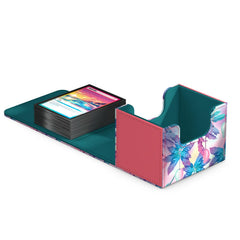 Ultimate Guard Sidewinder 100+ Floral Places II Miami Pink lid open interior for secure card storage