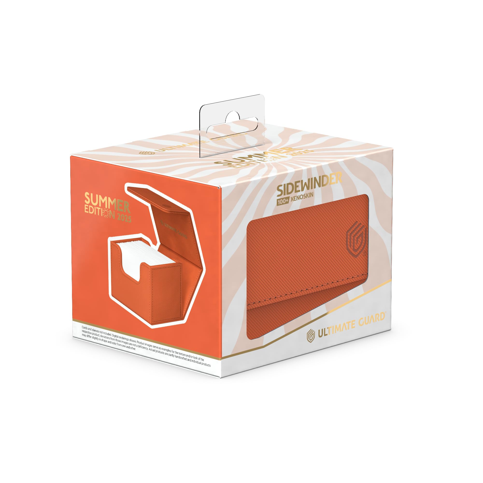 Optimized for Ultimate Guard Sleeves to keep your deck organized in the Sidewinder Peach.