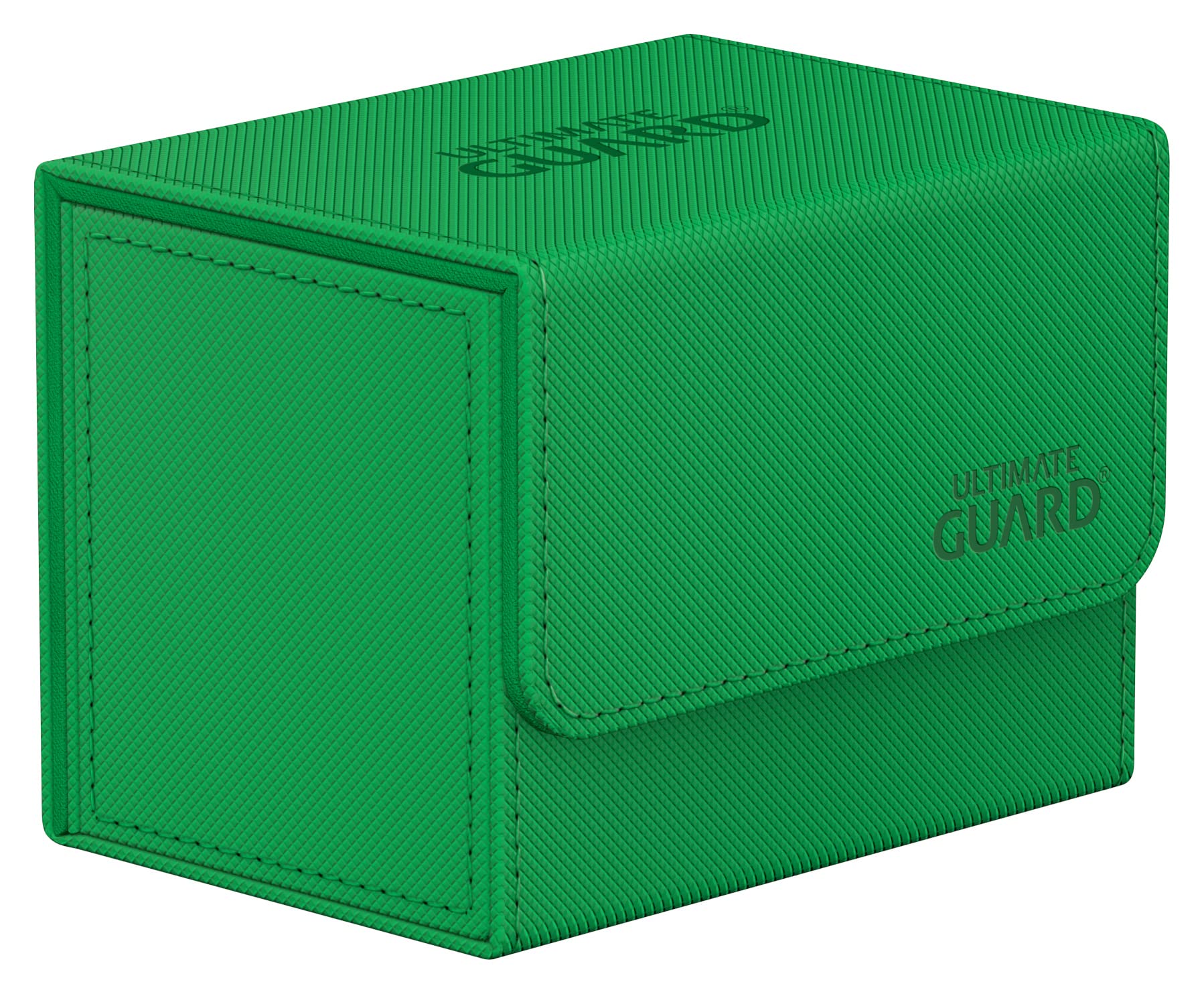 The Ultimate Guard Sidewinder 80+ exterior in green offers compact, durable transport.