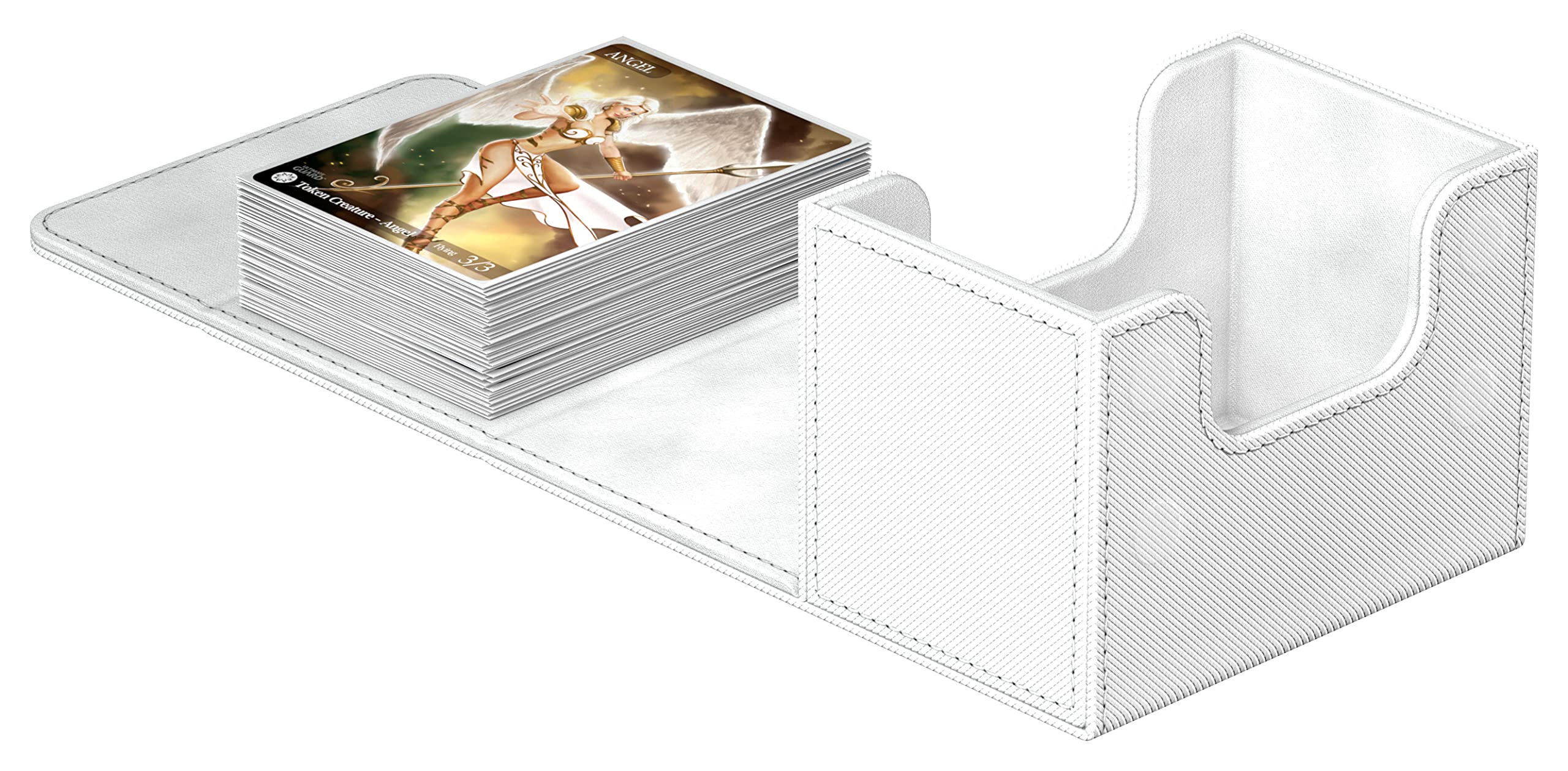 Sidewinder magnetic closure secures 80 double-sleeved cards during transport