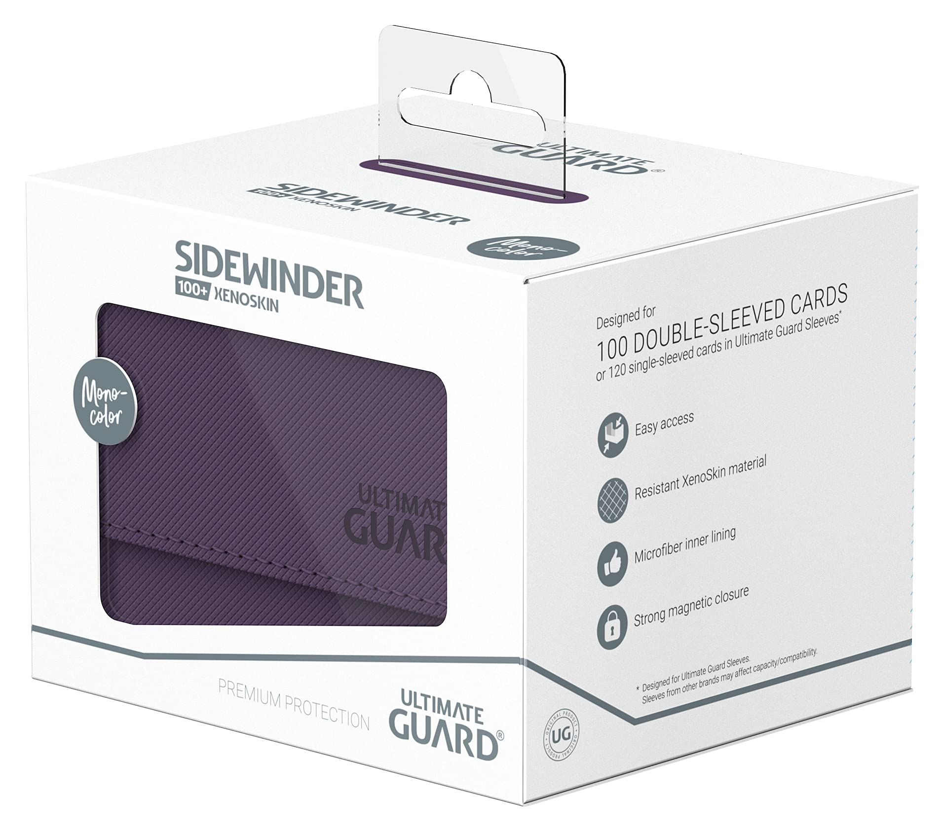 Ultimate Guard Sidewinder keeps 100 double-sleeved cards organized for gameplay.