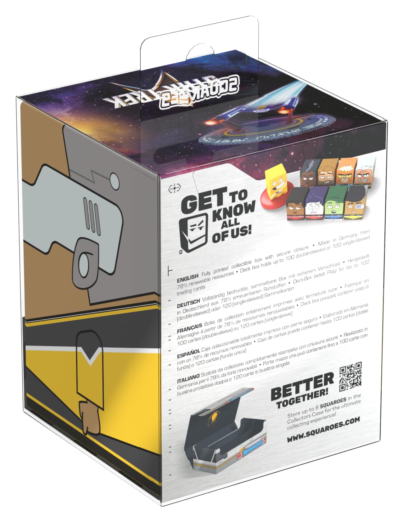 Ultimate Guard Squaroes Boulder 100+ printed design, Star Trek Lower Decks artwork stands out.