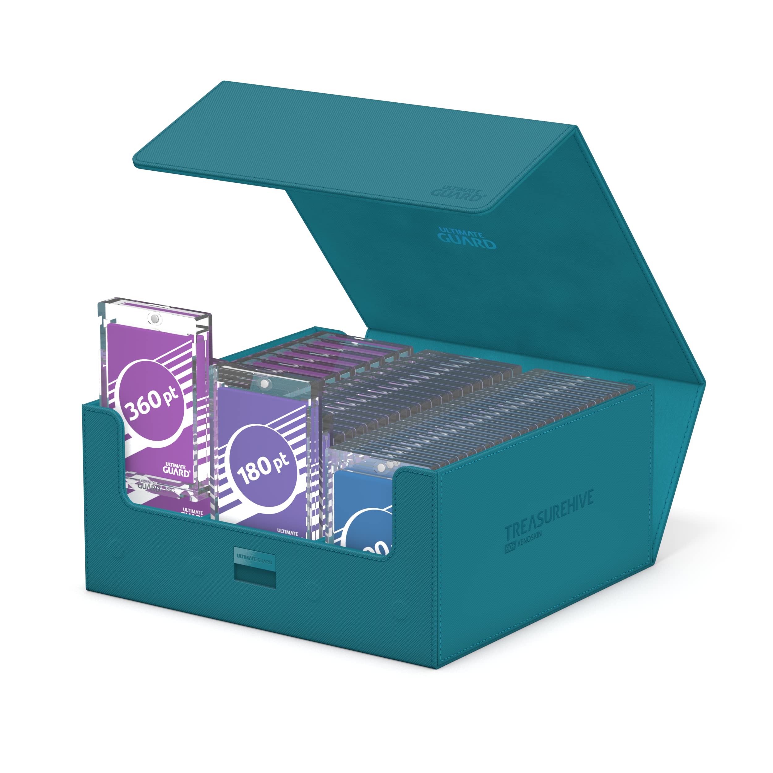 Treasurehive magnetic closure in action with petrol blue XenoSkin