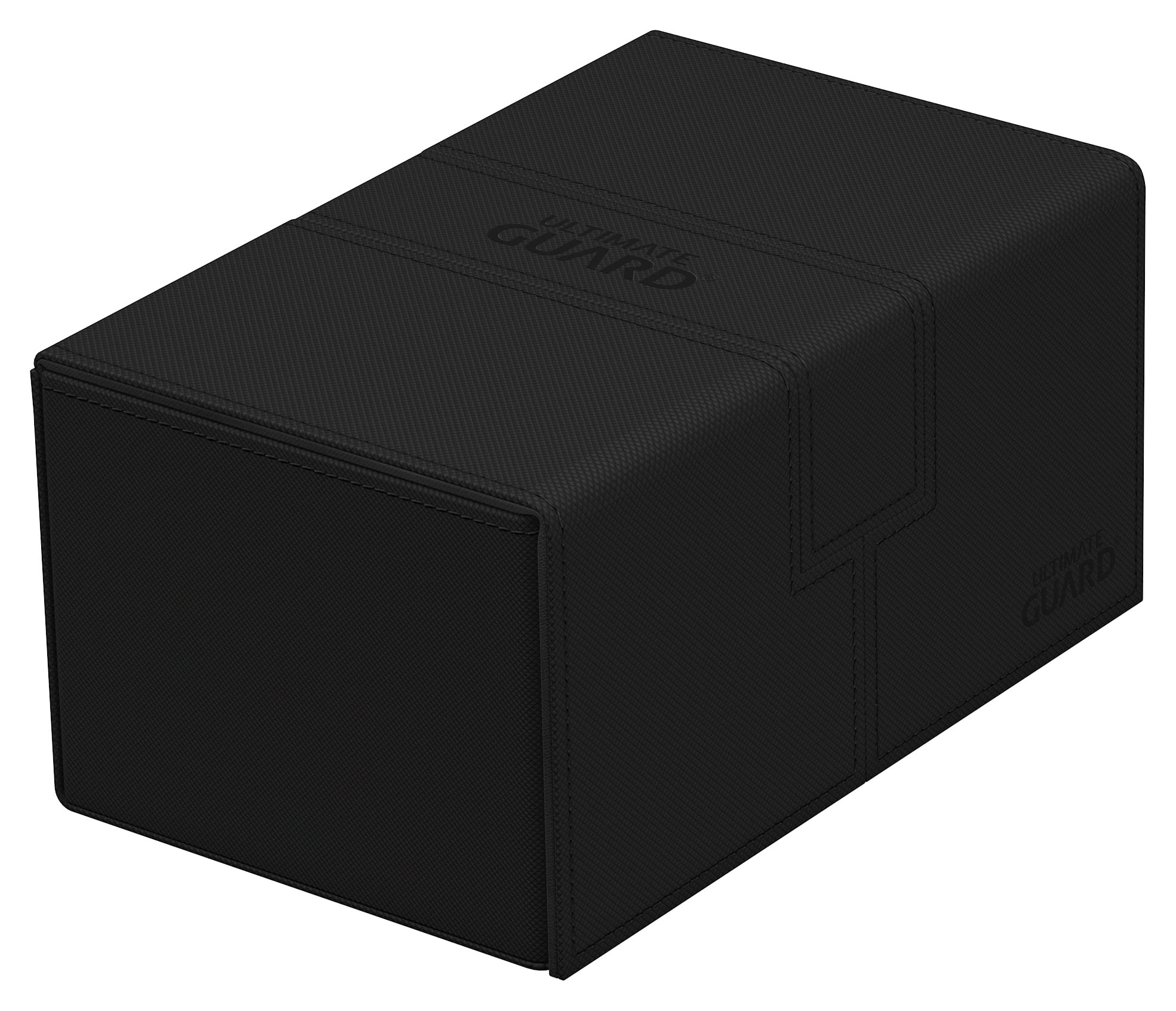 Ultimate Guard Twin Flip'n'Tray 160 deck case with organized storage for double-sleeved decks.