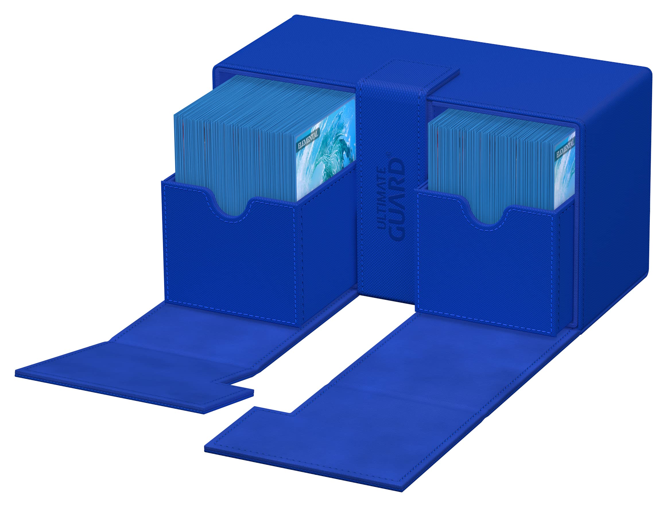 Ultimate Guard Twin Flip'n'Tray 200+ includes a dice tray for accessories