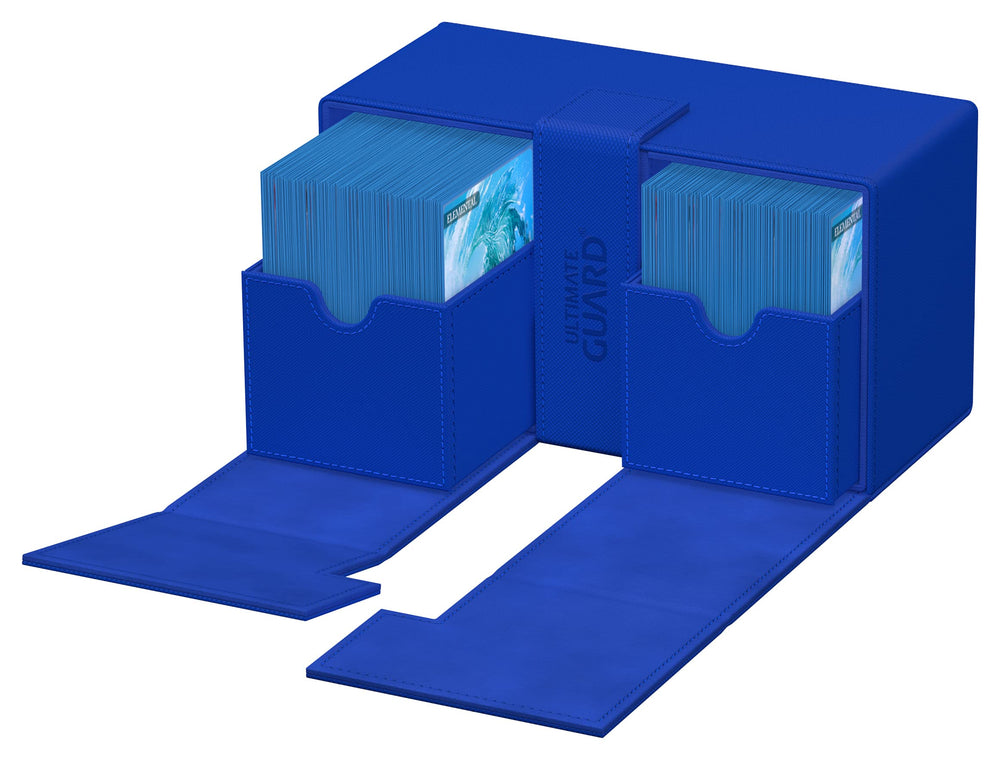 Ultimate Guard Twin Flip'n'Tray 200+ includes a dice tray for accessories
