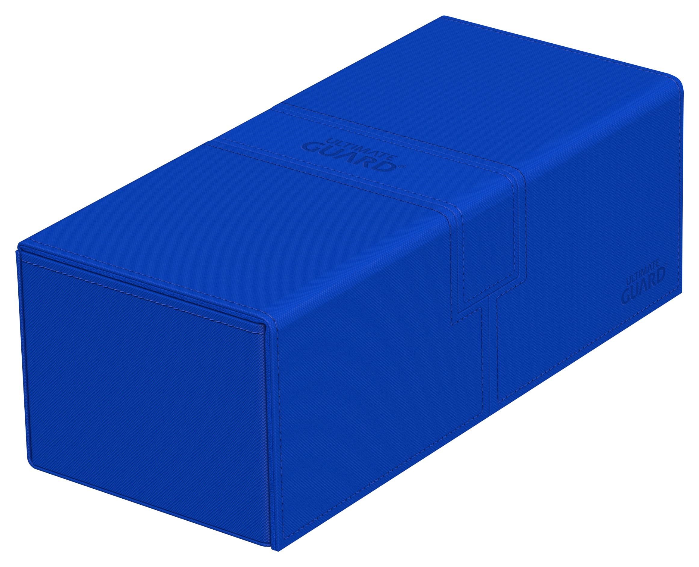 Ultimate Guard Twin Flip-n-Tray 266+ blue front view with independent tray access.