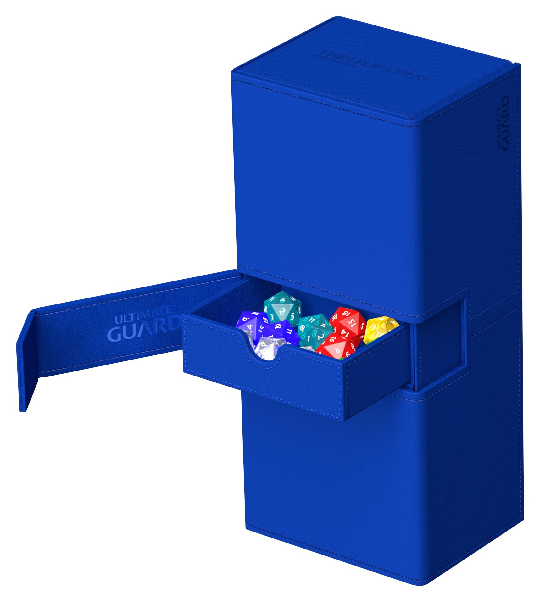 Ultimate Guard Twin Flip-n-Tray 266+ blue open trays show easy access.