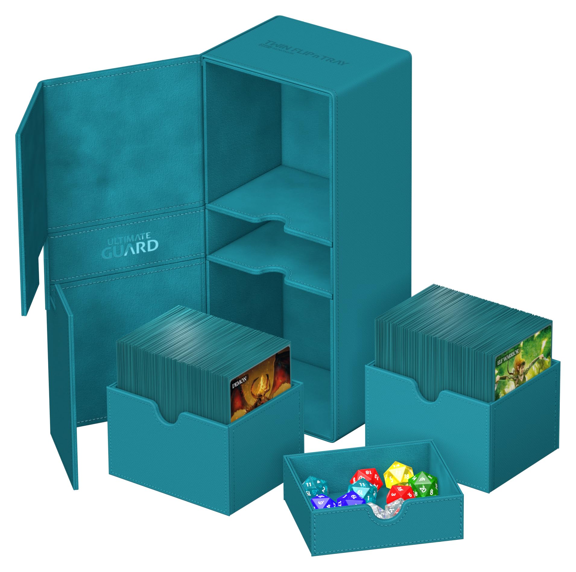 Ultimate Guard Twin Flip'n'Tray 266+ magnetic closure keeps contents secure during transport