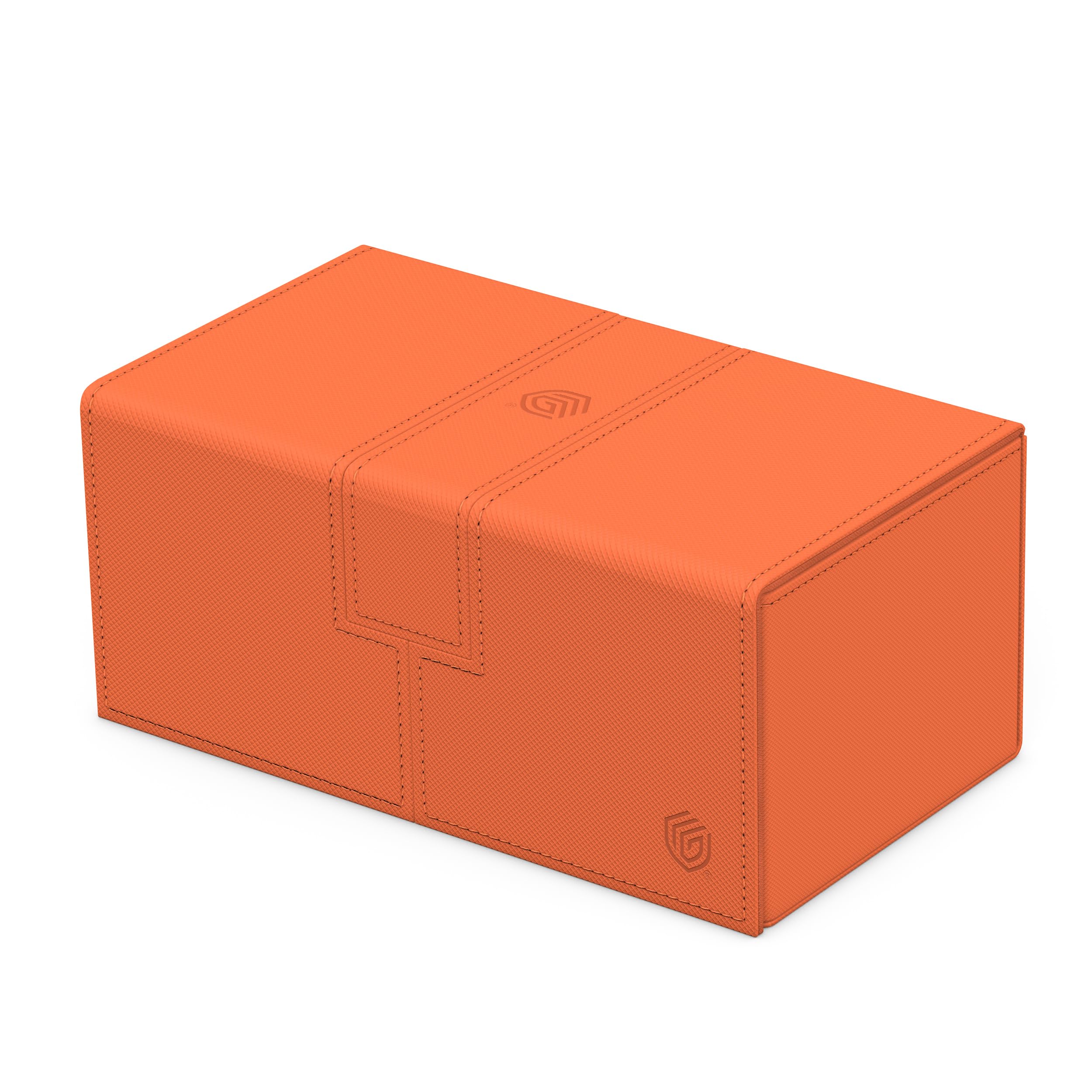 Ultimate Guard Twin Flip N Tray Peach lid with magnetic closure.