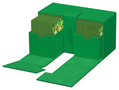 Ultimate Guard Twin Flip'n'Tray 200+ includes dice tray for accessories.