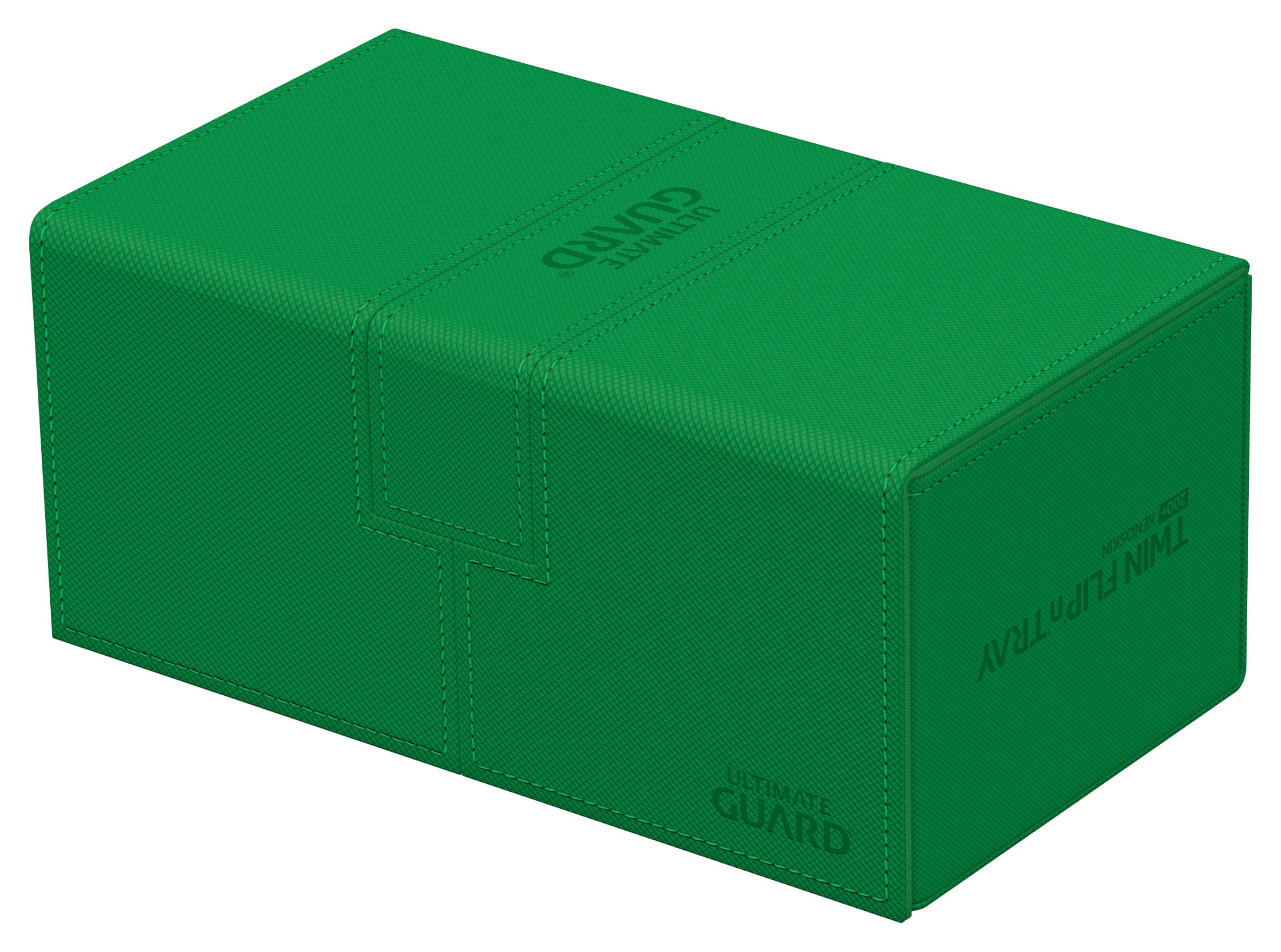 Ultimate Guard Twin Flip'n'Tray 200+ independent-tray access showcases quick card retrieval.