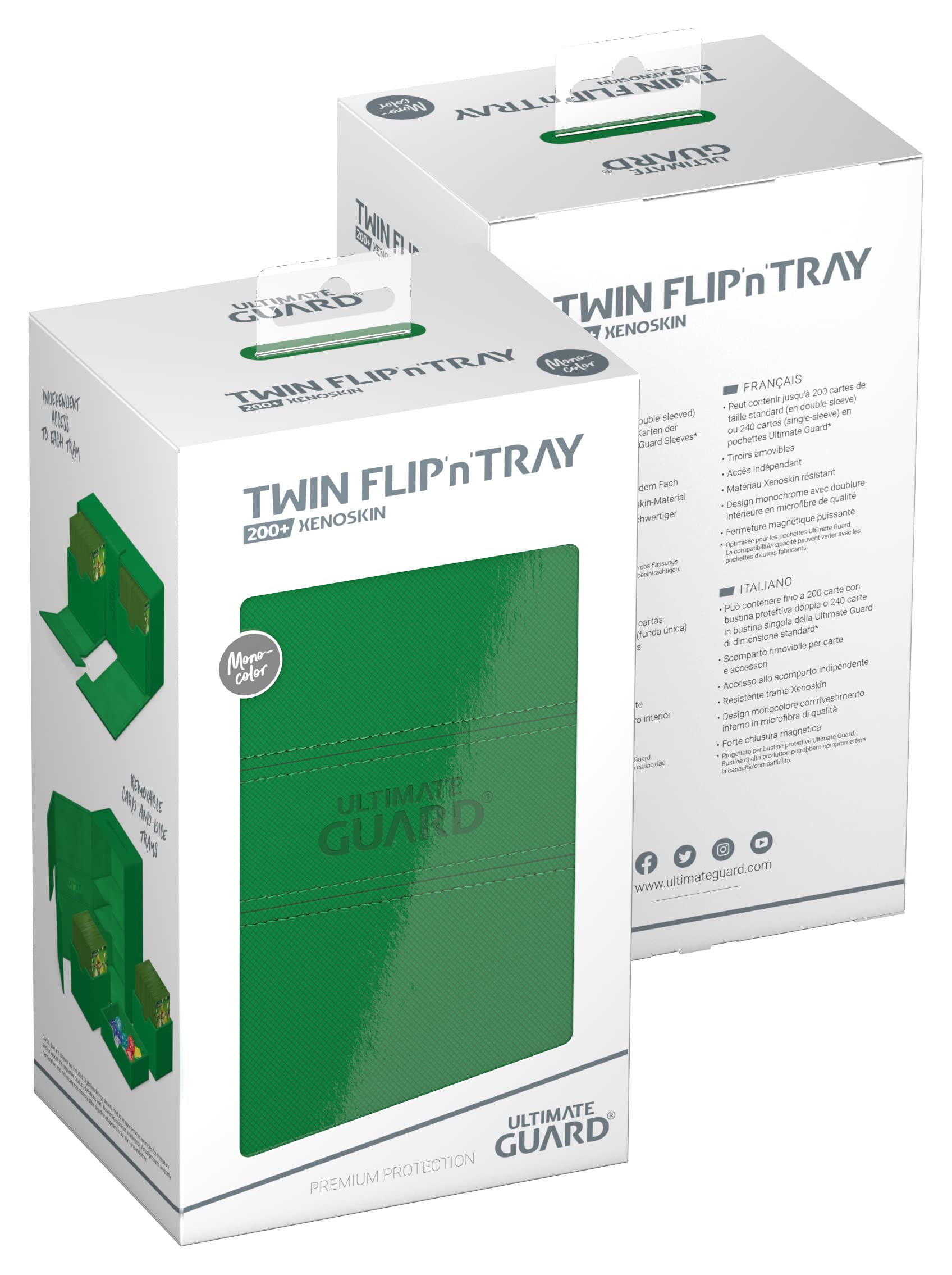 Ultimate Guard Twin Flip'n'Tray 200+ travel-ready protective case for double-sleeved cards.