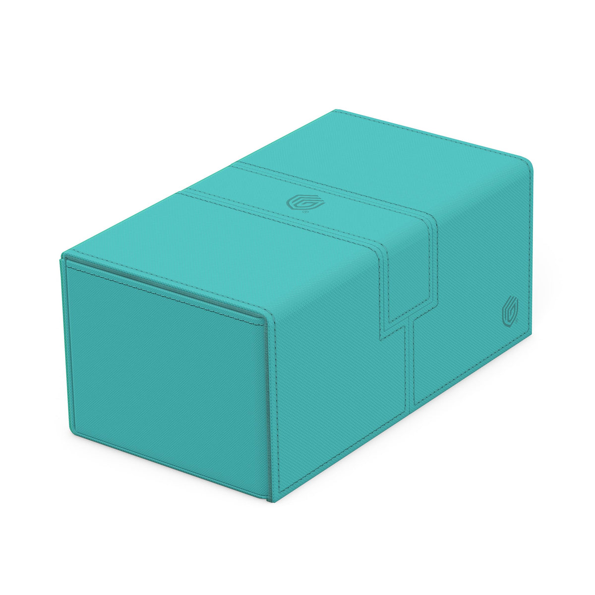 Ultimate Guard Twin Flip'n'Tray 200 Lagoon closed with secure magnetic closure for safe transport