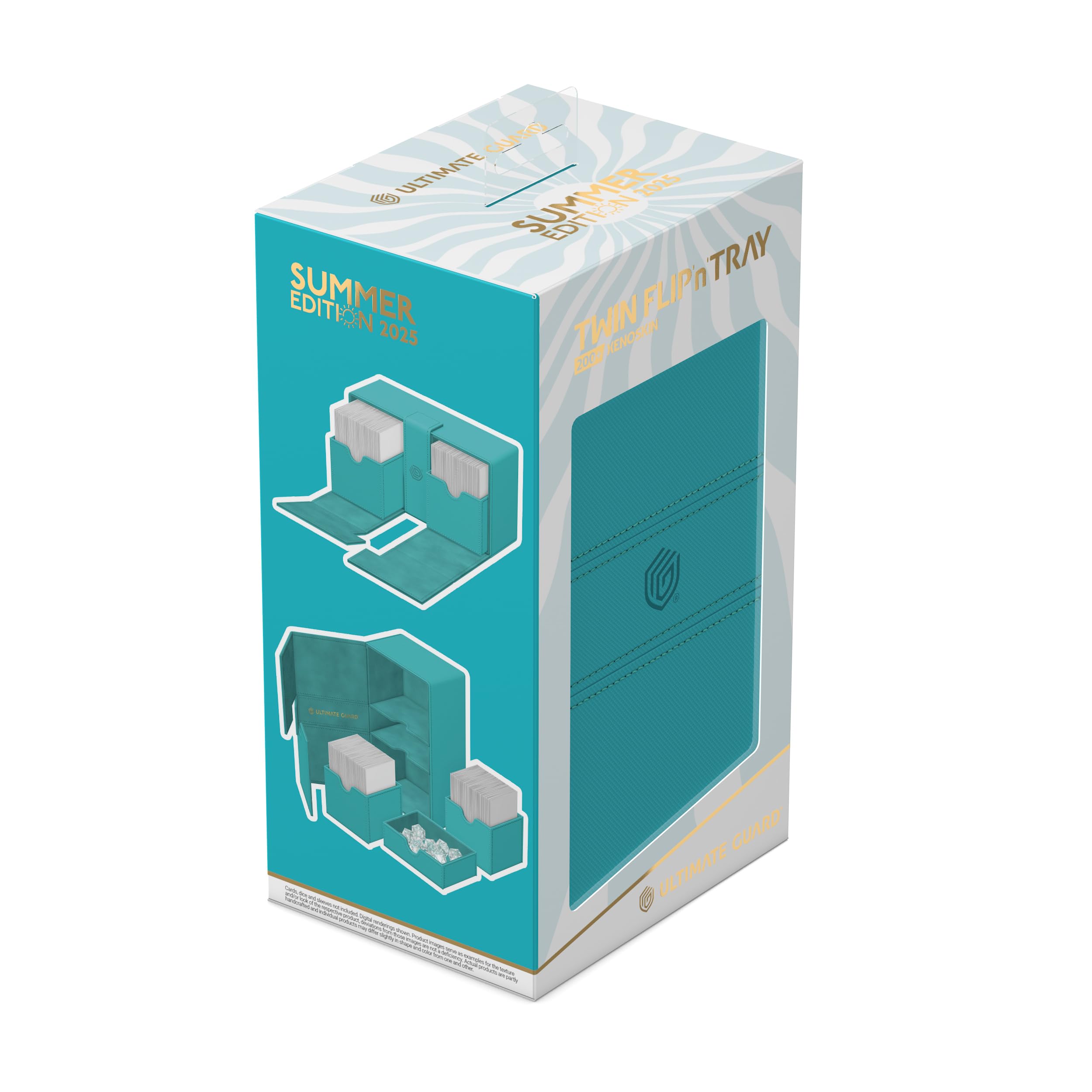 Ultimate Guard Twin Flip'n'Tray 200 Lagoon compatibility with double and single sleeves
