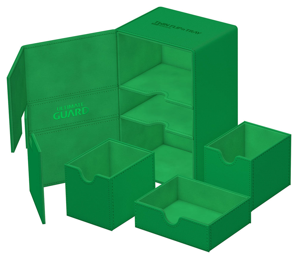 Ultimate Guard Twin Flip'n'Tray 160+ magnetic closure secures contents during transport.