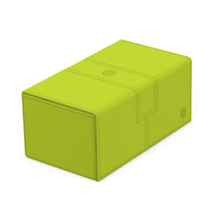 Ultimate Guard Twin Flip'n'Tray 200+ Xenoskin Lime, front view, durable travel-ready case.