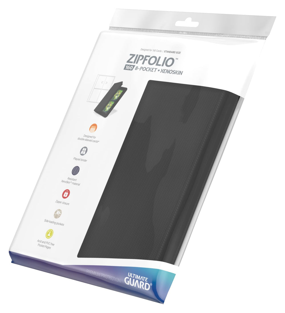 Ultimate Guard Zipfolio 160 integrated pockets organize standard and Japanese cards.