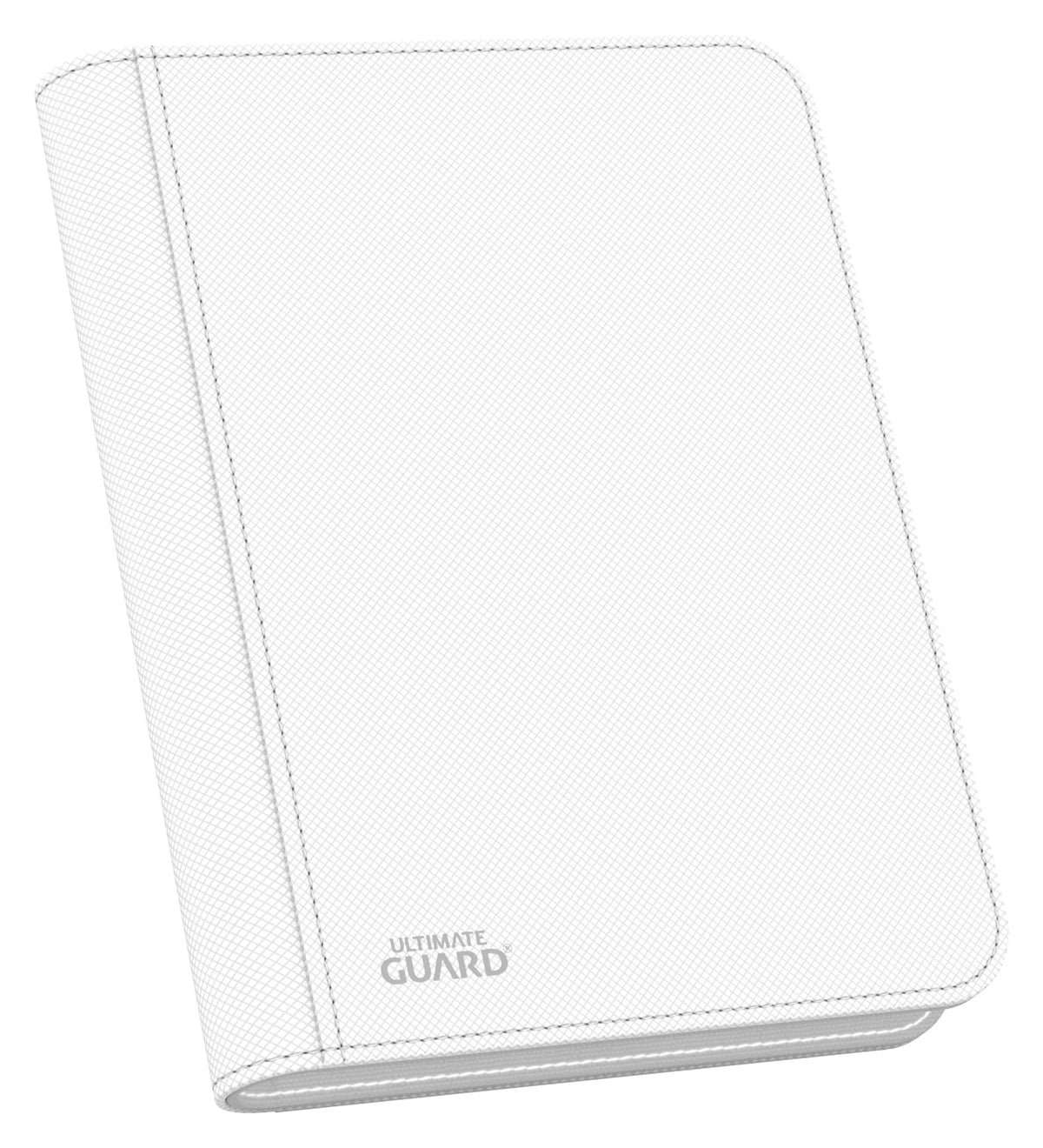 Ultimate Guard Zipfolio 160 front cover in XenoSkin white, ideal for organized card display.