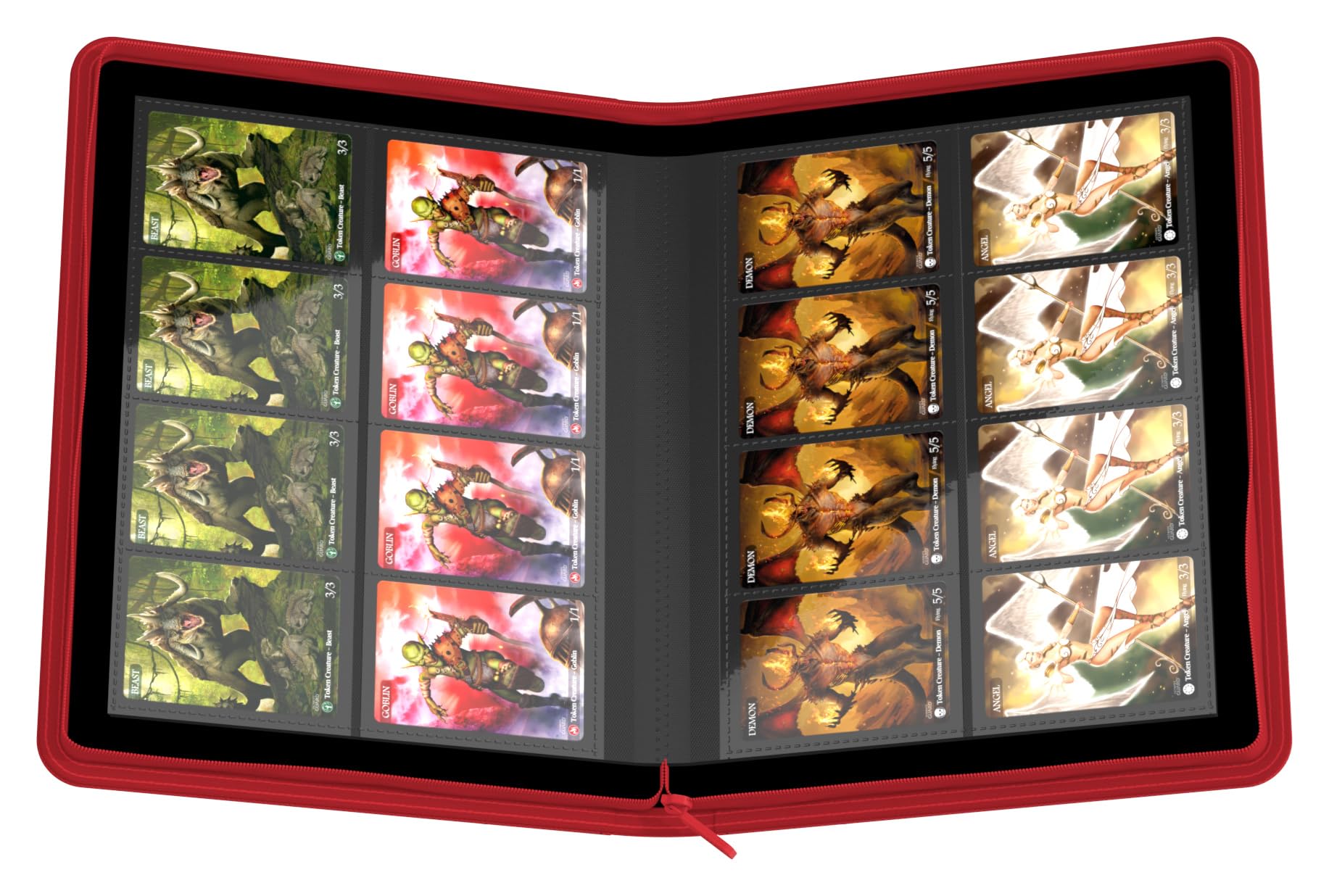 Zipfolio 320 with 20 integrated 9-pocket pages for multiple formats.