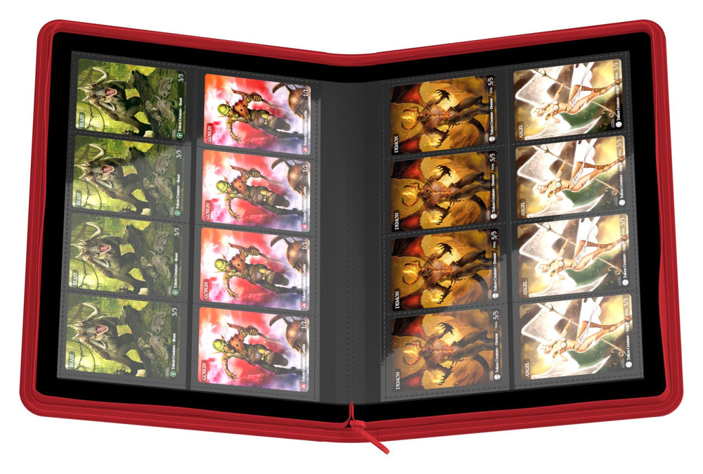 Zipfolio 320 with 20 integrated 9-pocket pages for multiple formats.