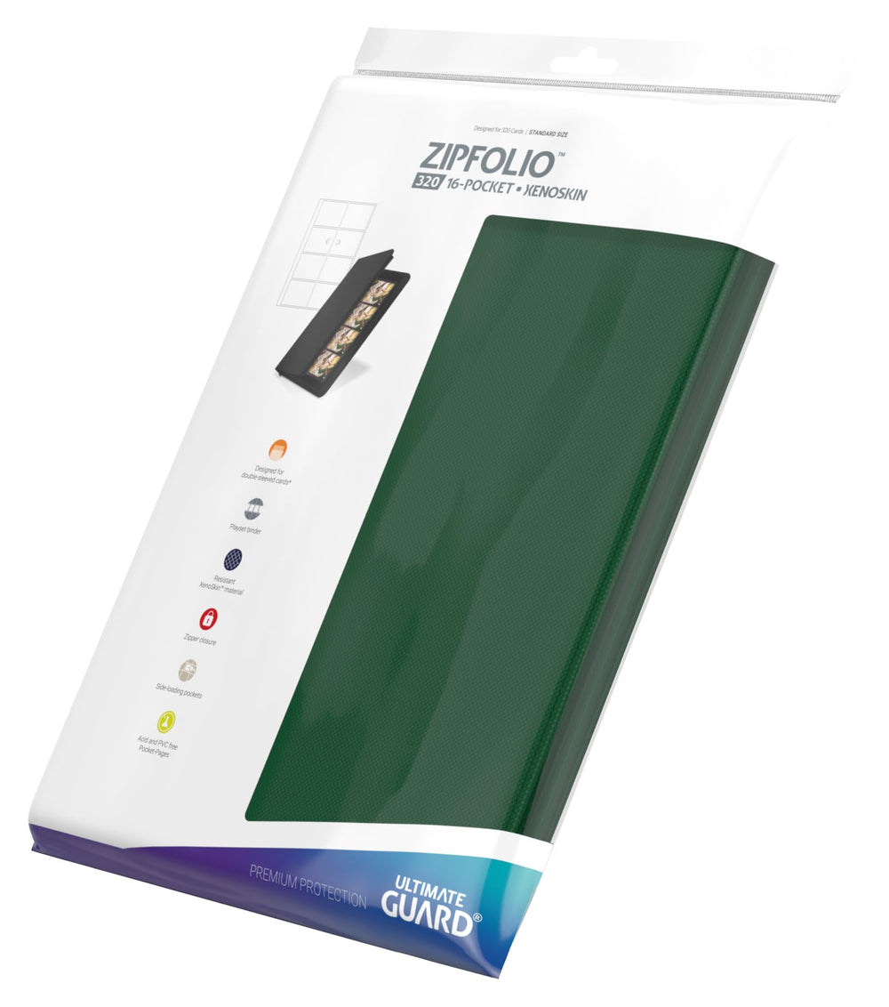Ultimate Guard Zipfolio 320 secure zipper keeps contents in place during travel.