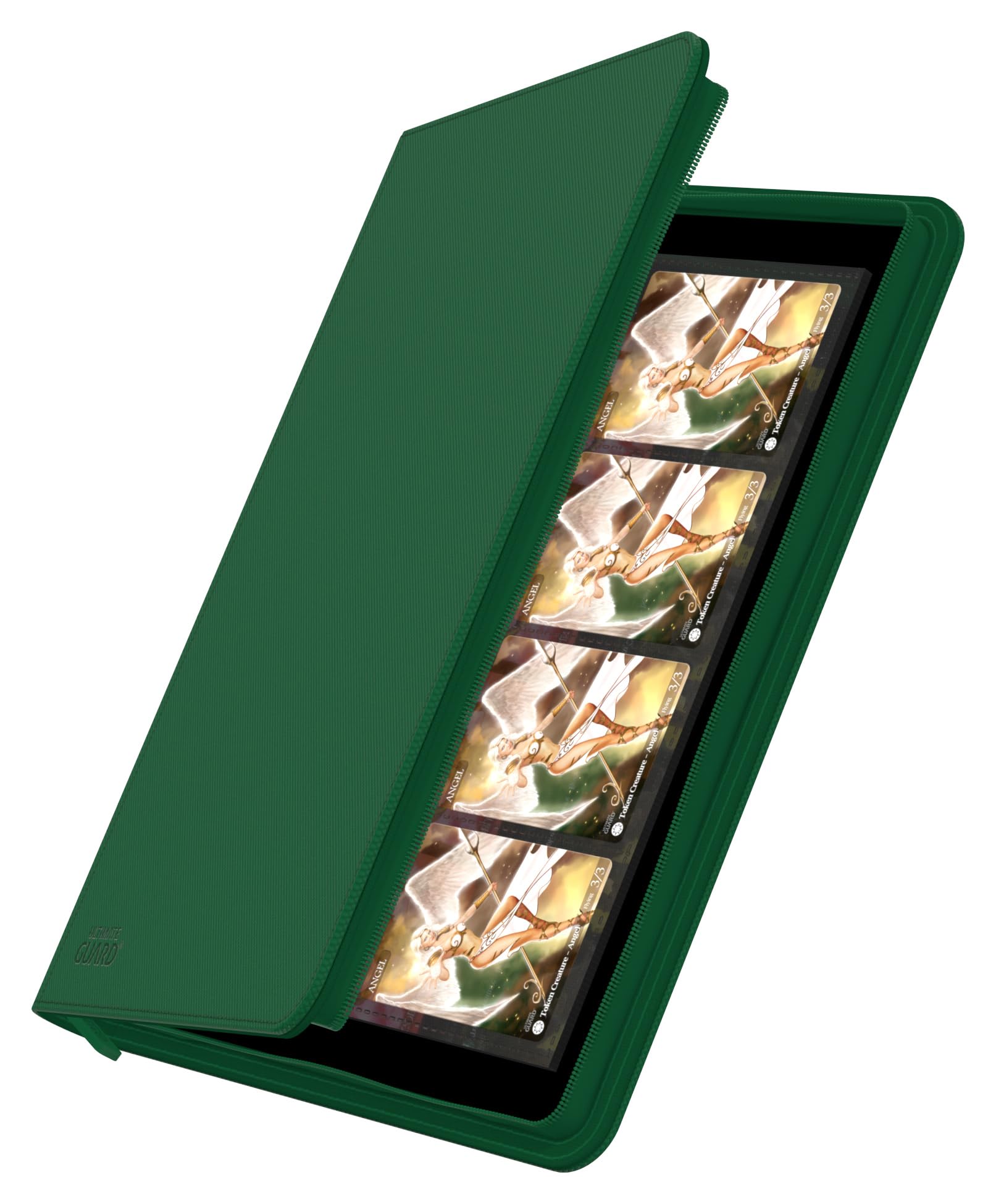 Ultimate Guard Zipfolio 320 xenoskin-green cover provides durable protection.