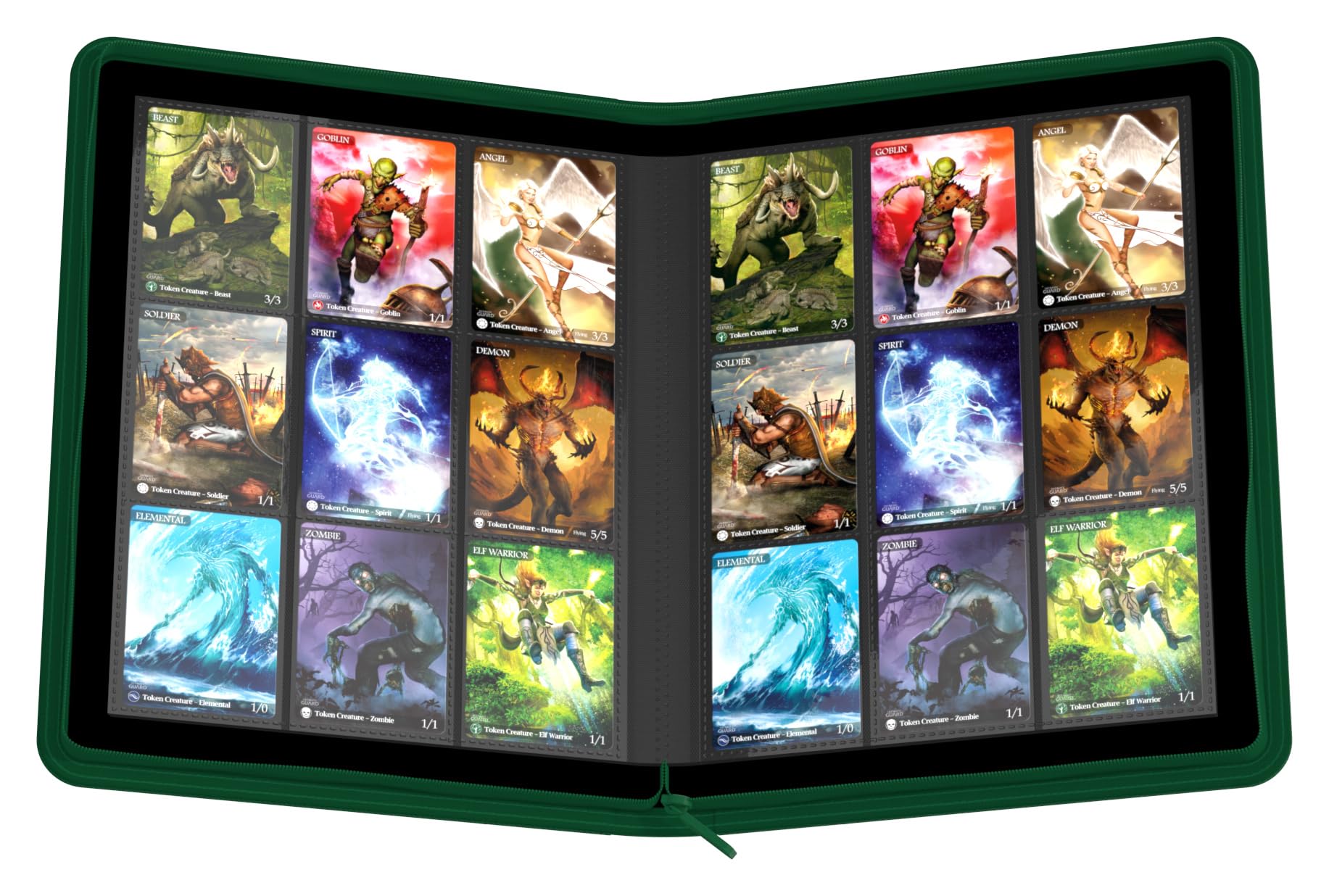 Twenty integrated pages organize standard and Japanese-sized cards.
