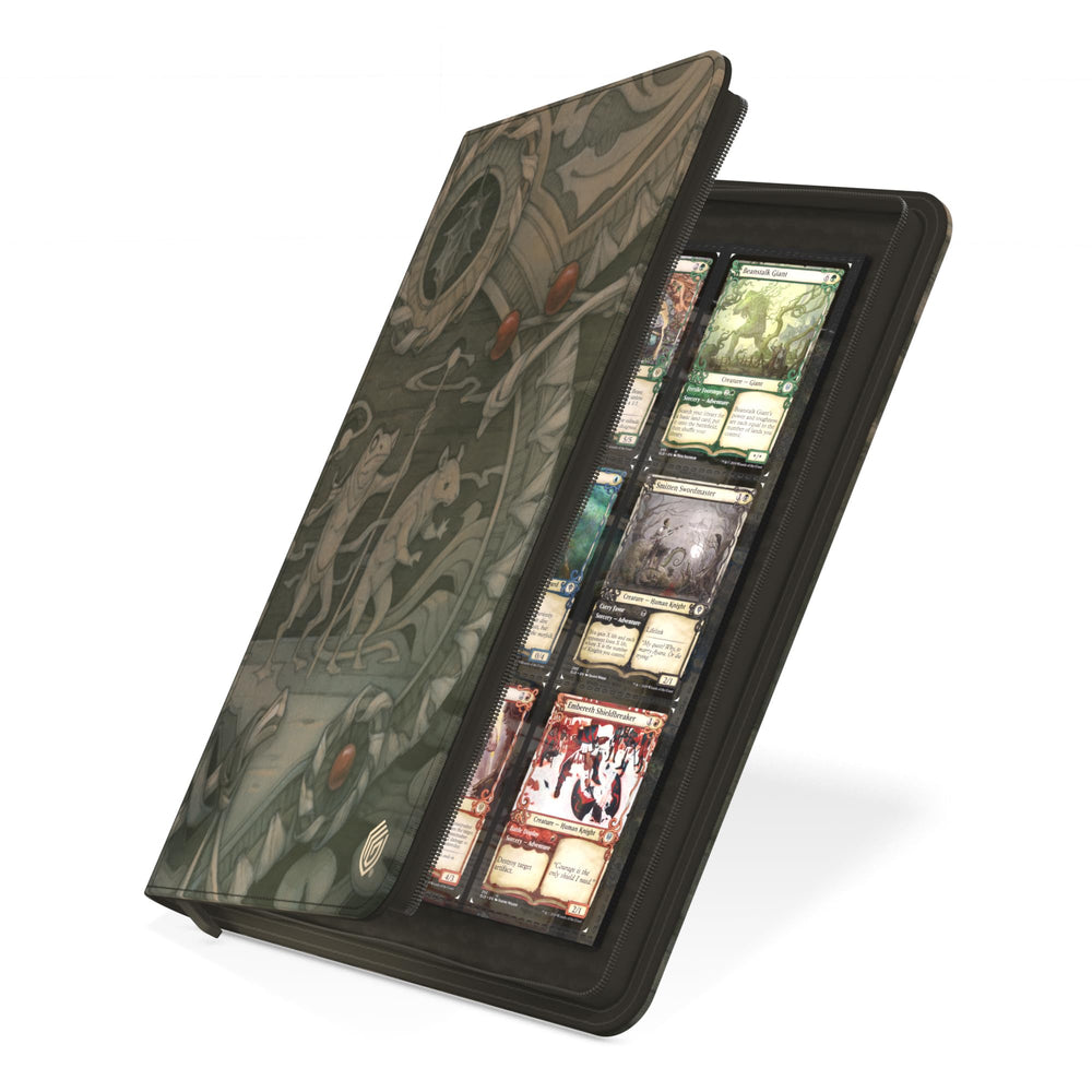 Ultimate Guard Zipfolio 360 Xenoskin zipper closure secures cards during travel.