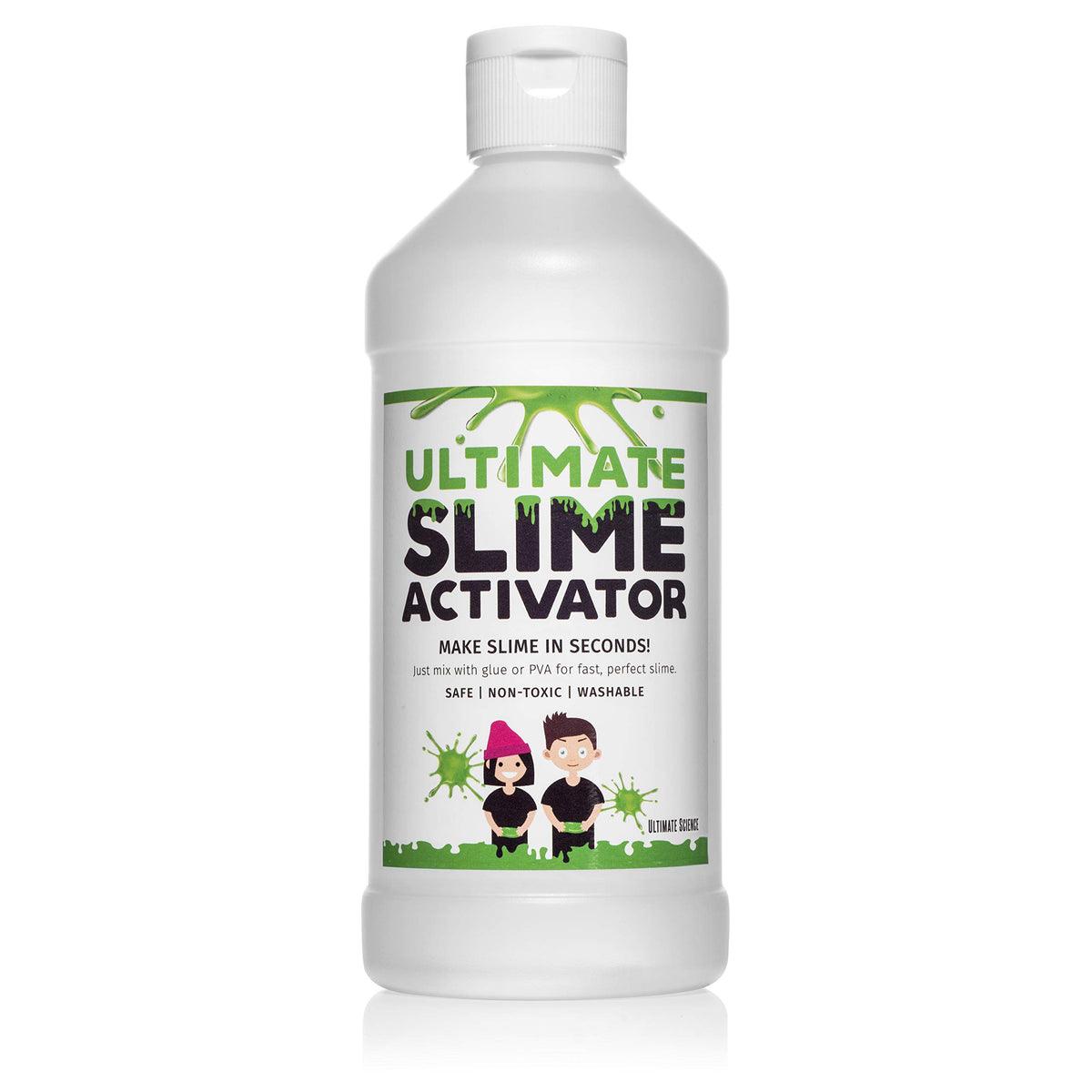 Ultimate Science Slime Activator bottle for consistent, stretchy slime results