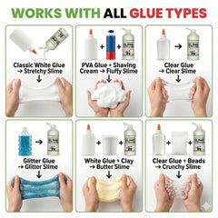 Ultimate Science activator works with Elmer's glue for easy slime