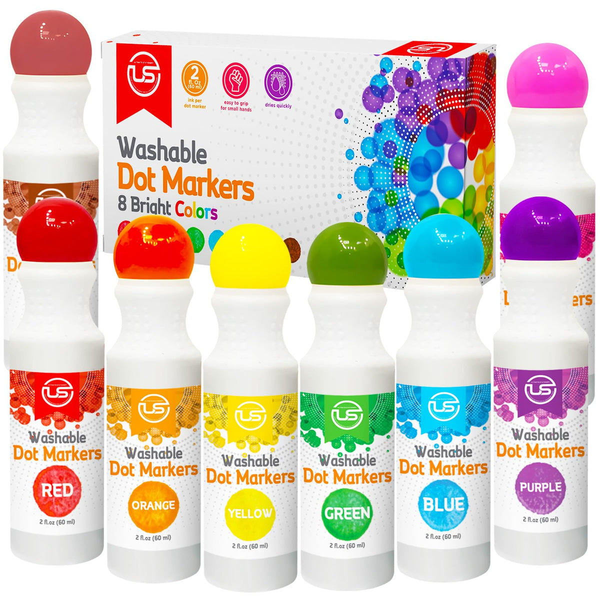 Ultimate Stationery dot markers box helps kids create colorful art projects.