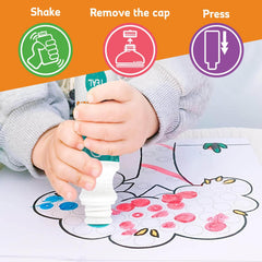 Ultimate Stationery toddler art dot coloring closeup emphasizing safe materials for children.