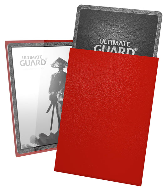 Ultimate Guard Katana Sleeves Red 60 front view with crystal-clear visibility for cards