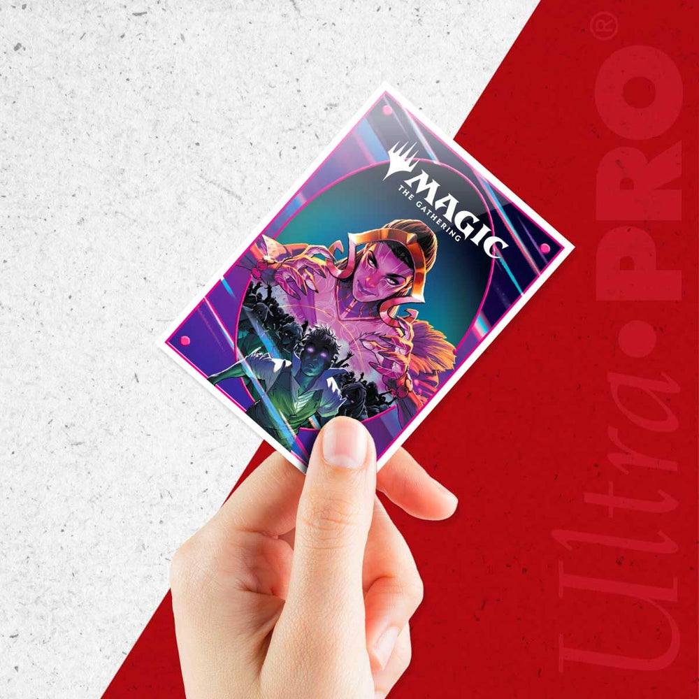 105 standard-size deck sleeves securely fit typical MTG cards.