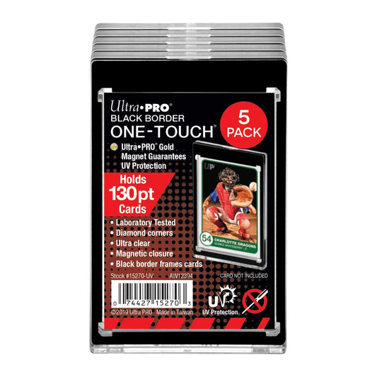 Ultra Pro One-Touch magnetic closure securely locks standard cards up to 130pt.